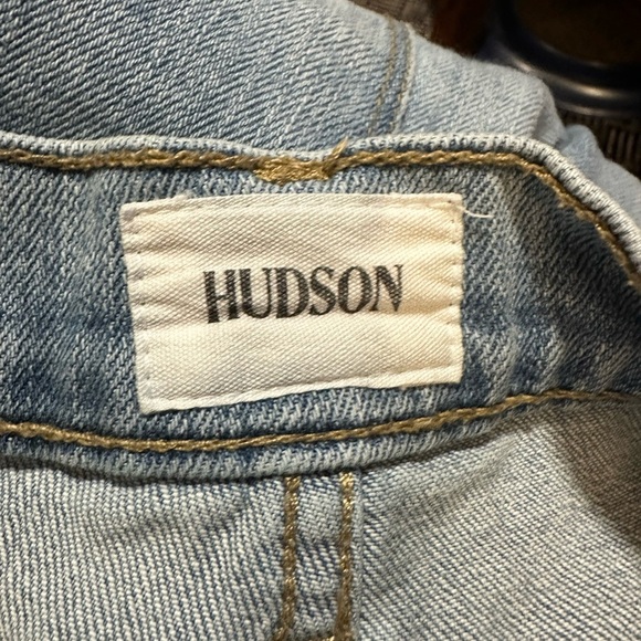 Hudson Kass Distressed High Rise Ankle Crop Straight Leg Jeans Light Wash 29 - Picture 7 of 10